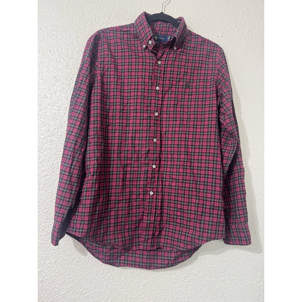Ralph Lauren Men's Small Red Plaid Button Down Preppy Classic Holiday Logo Pony